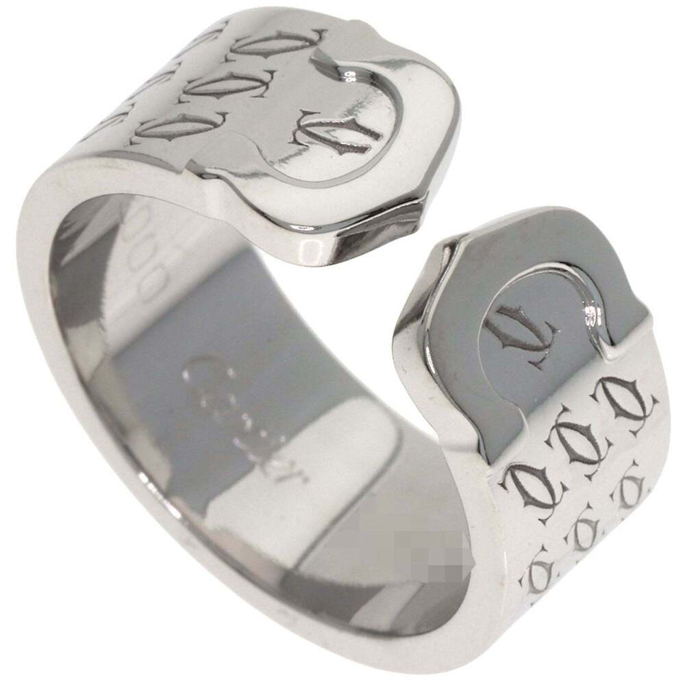 CARTIER Authentic 18k Silver 2C Ring #51